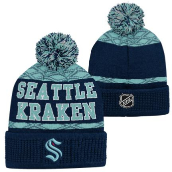 Seattle Kraken czapka zimowa dziecięca Puck Pattern Cuffed Pom