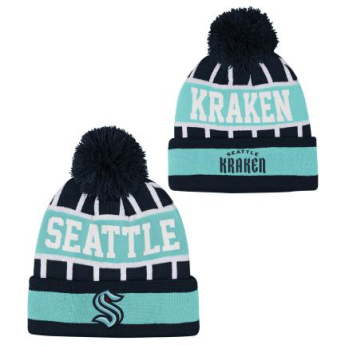 Seattle Kraken czapka zimowa dziecięca Go Fast Cuffed Knit W Pom