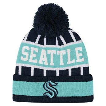 Seattle Kraken czapka zimowa dziecięca Go Fast Cuffed Knit W Pom