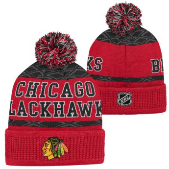 Chicago Blackhawks czapka zimowa dziecięca Puck Pattern Cuffed Pom