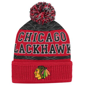 Chicago Blackhawks czapka zimowa dziecięca Puck Pattern Cuffed Pom