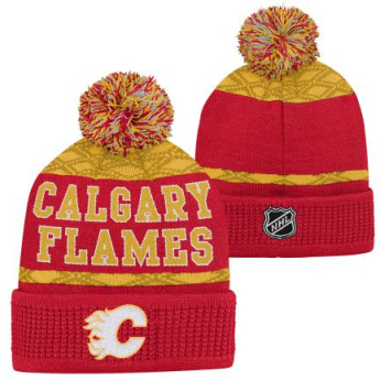 Calgary Flames czapka zimowa dziecięca Puck Pattern Cuffed Pom