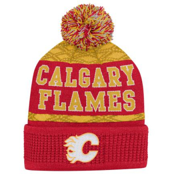 Calgary Flames czapka zimowa dziecięca Puck Pattern Cuffed Pom