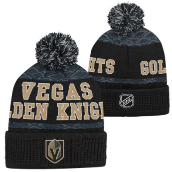 Vegas Golden Knights czapka zimowa dziecięca Puck Pattern Cuffed Pom