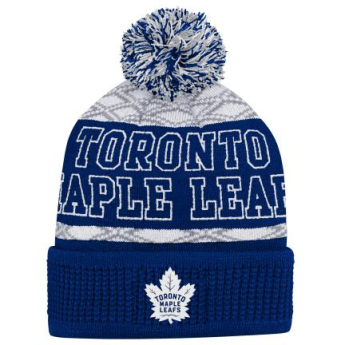 Toronto Maple Leafs czapka zimowa dziecięca Puck Pattern Cuffed Pom
