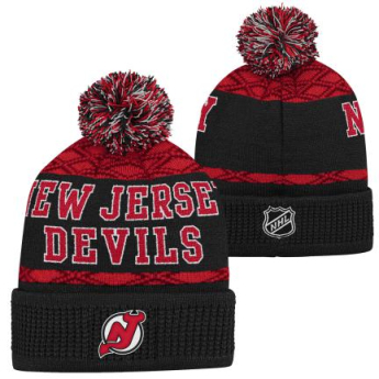New Jersey Devils czapka zimowa dziecięca Puck Pattern Cuffed Pom