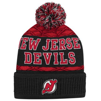 New Jersey Devils czapka zimowa dziecięca Puck Pattern Cuffed Pom