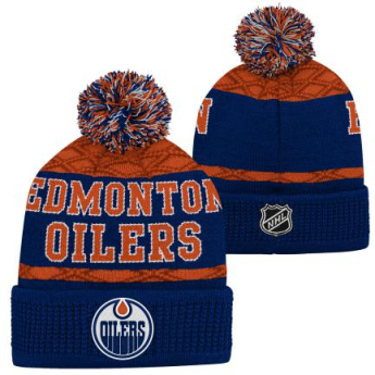 Edmonton Oilers czapka zimowa dziecięca Puck Pattern Cuffed Pom