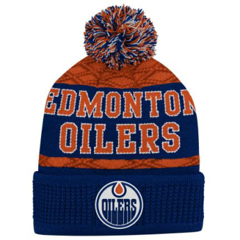 Edmonton Oilers czapka zimowa dziecięca Puck Pattern Cuffed Pom