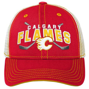 Calgary Flames dziecięca czapka baseballowa Lockup Meshback Adj.