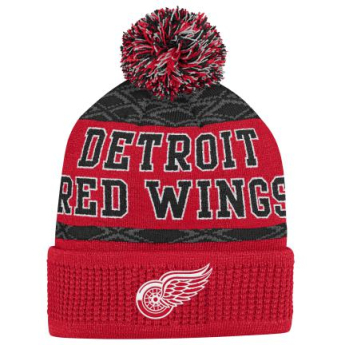 Detroit Red Wings czapka zimowa dziecięca Puck Pattern Cuffed Pom