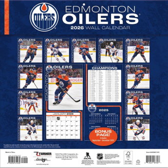 Edmonton Oilers kalendarz 2026 Wall