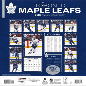 Toronto Maple Leafs kalendarz 2026 Wall