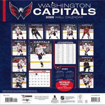 Washington Capitals kalendarz 2026 Wall