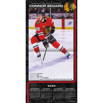 Chicago Blackhawks kalendarz Connor Bedard 2026 Wall