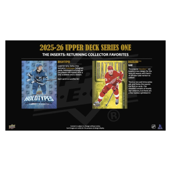 NHL pudełka karty hokejowe NHL 2025-26 Upper Deck Series 1 Blaster Box