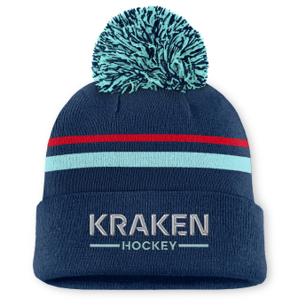 Seattle Kraken czapka zimowa damska Authentic Pro W/Cap Cuffed Pom Beanie