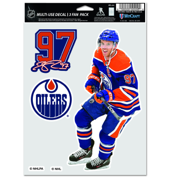 Edmonton Oilers naklejki Connor McDavid Multi Use 3 Fan Pack Decal