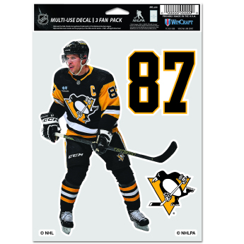 Pittsburgh Penguins naklejki Sidney Crosby Multi Use 3 Fan Pack Decal