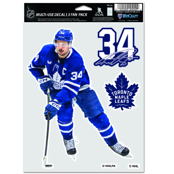 Toronto Maple Leafs naklejki Auston Matthews Multi Use 3 Fan Pack Decal