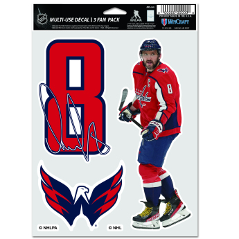 Washington Capitals naklejki Alex Ovechkin Multi Use 3 Fan Pack Decal