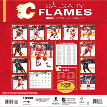 Calgary Flames kalendarz 2026 Wall