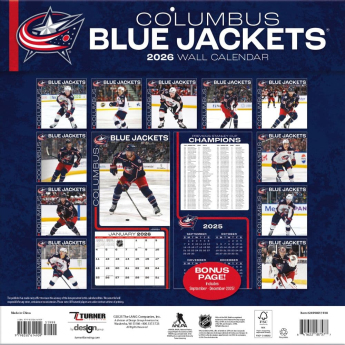 Columbus Blue Jackets kalendarz 2026 Wall