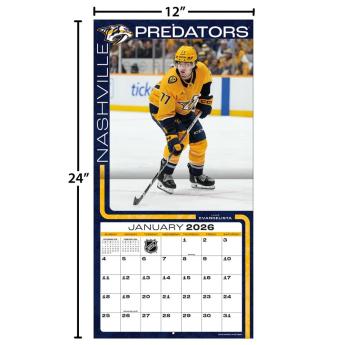 Nashville Predators kalendarz 2026 Wall