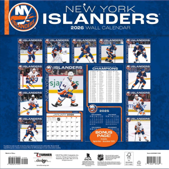 New York Islanders kalendarz 2026 Wall