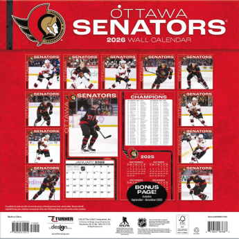 Ottawa Senators kalendarz 2026 Wall