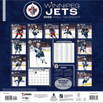 Winnipeg Jets kalendarz 2026 Wall