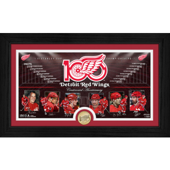 Detroit Red Wings tabliczka kolekcjonerska 100th bronze coin Timeline photo mint