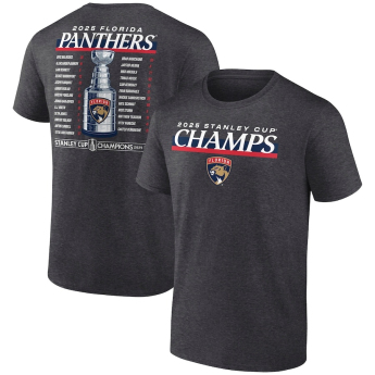 Florida Panthers koszulka męska 025 Stanley Cup Champions Give & Go Roster Heather Charcoal