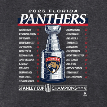 Florida Panthers koszulka męska 025 Stanley Cup Champions Give & Go Roster Heather Charcoal
