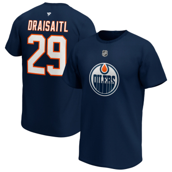 Edmonton Oilers koszulka męska Leon Draisaitl Iconic Name & Number Graphic navy