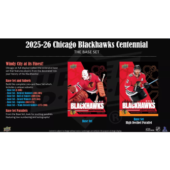 NHL pudełka karty hokejowe NHL 2025-26 Upper Deck Chicago Blackhawks NHL Centennial Hobby Box
