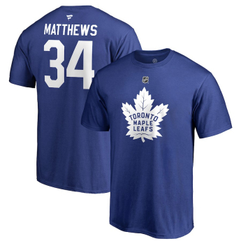 Toronto Maple Leafs koszulka męska Auston Matthews #34 Stack Logo Name & Number blue