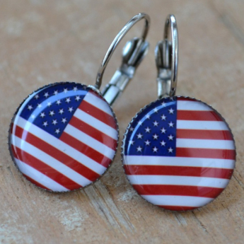 Reprezentacje hokejowe kolczyki Flag USA