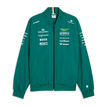 Aston Martin kurtka męska Bomber green official Teamline Replica F1 Team 2026