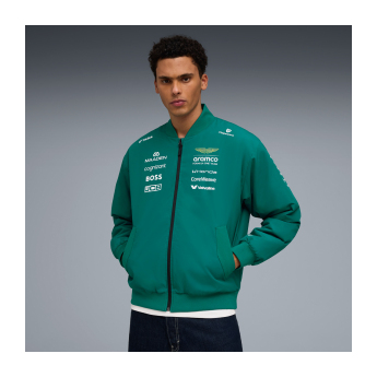 Aston Martin kurtka męska Bomber green official Teamline Replica F1 Team 2026