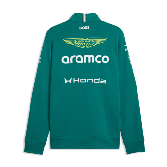 Aston Martin bluza męska Half Zip green official Teamline Replica F1 Team 2026