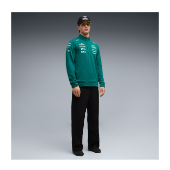 Aston Martin bluza męska Half Zip green official Teamline Replica F1 Team 2026