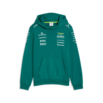 Aston Martin dziecięca bluza z kapturem green official Teamline Replica F1 Team 2026