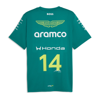 Aston Martin koszulka męska Fernando Alonso #14 green official Teamline Replica F1 Team 2026
