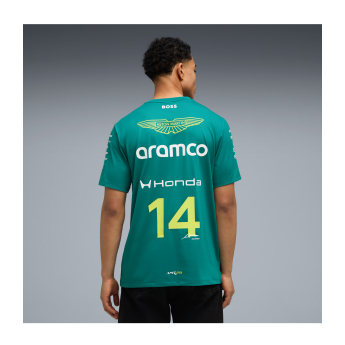 Aston Martin koszulka męska Fernando Alonso #14 green official Teamline Replica F1 Team 2026