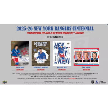 NHL pudełka karty hokejowe NHL 2025-26 Upper Deck New York Rangers NHL Centennial Hobby Box