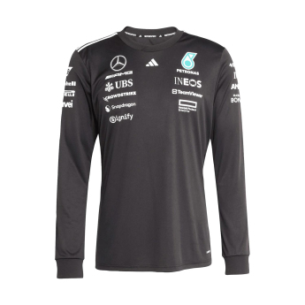 Mercedes AMG Petronas męska koszulka z długim rękawem black official Teamline Replica F1 Team 2025