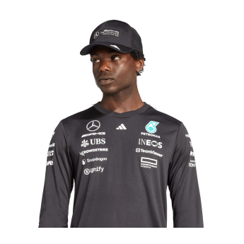 Mercedes AMG Petronas męska koszulka z długim rękawem black official Teamline Replica F1 Team 2025