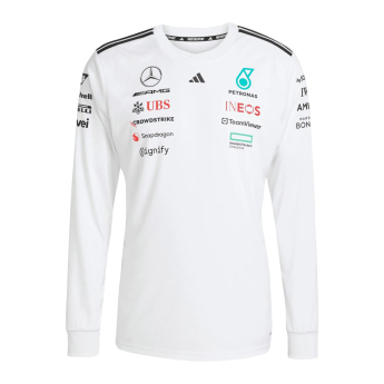 Mercedes AMG Petronas męska koszulka z długim rękawem white official Teamline Replica F1 Team 2025