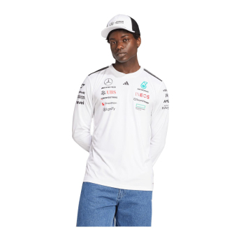 Mercedes AMG Petronas męska koszulka z długim rękawem white official Teamline Replica F1 Team 2025
